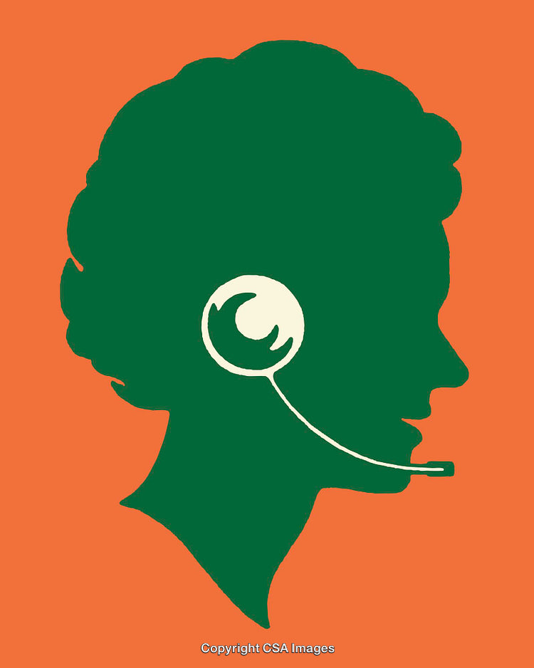 Silhouette of a Head with Headset on Vibrant Background