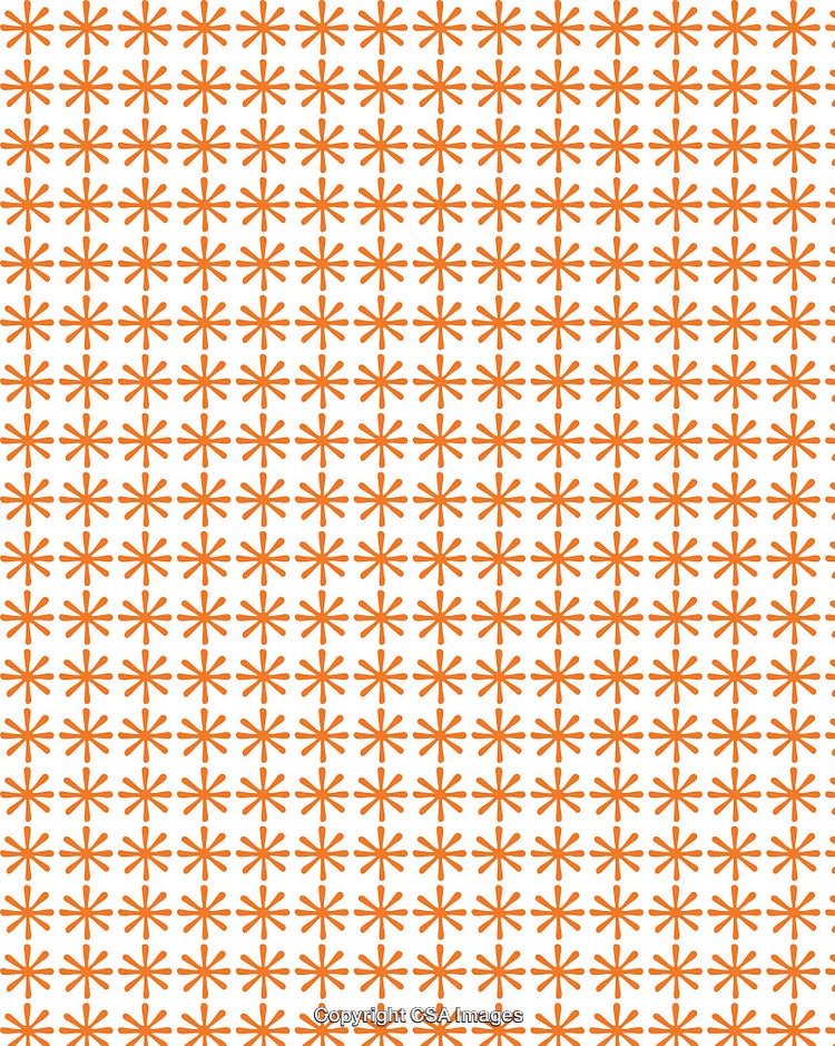 Orange Star Pattern on White Background for Decorative Applications
