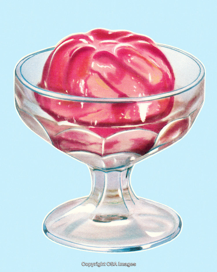 Delicious Raspberry Dessert in a Glass Goblet on Light Blue Background