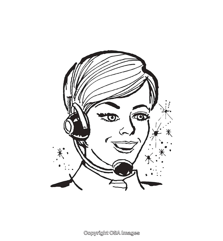 Retro Illustration of a Smiling Operator with a Headset