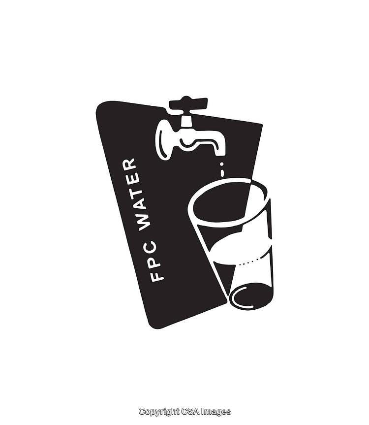 Minimalistic Black and White Tap Water Glass Icon Design