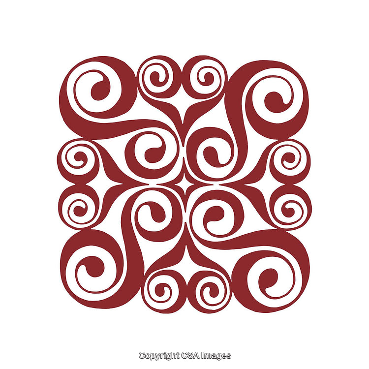 Intricate Red Swirl Pattern With Symmetrical Design