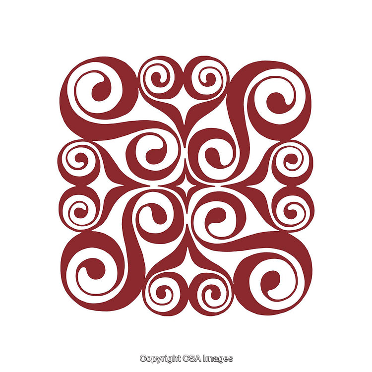 Intricate Red Swirl Pattern With Symmetrical Design