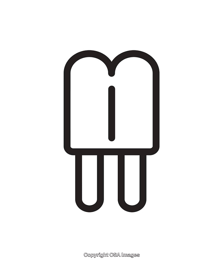 Simple Black and White Pop Icon with Dual Sticks