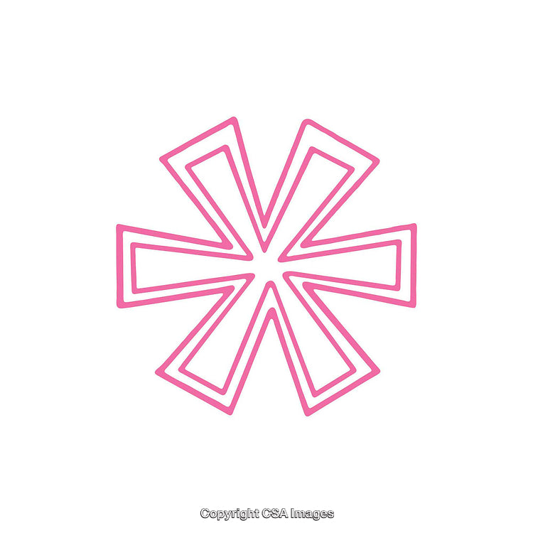 Pink Double-Lined Asterisk Symbol on White Background