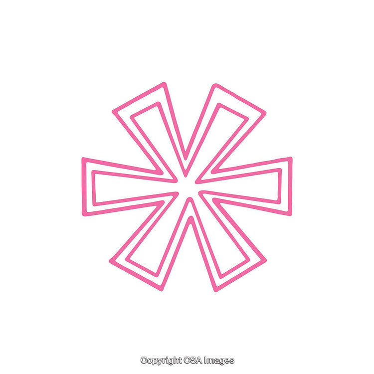Pink Double-Lined Asterisk Symbol on White Background