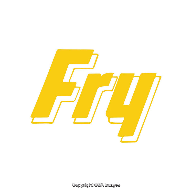Yellow Fry Text in Bold Vintage Style Typography