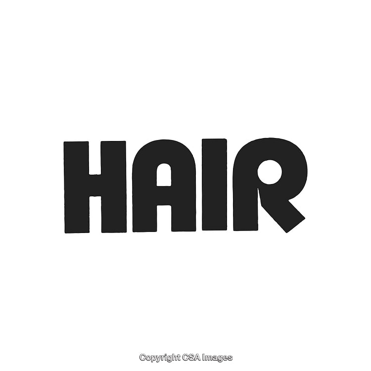 Bold Typeface Design Highlighting the Word 'Hair' in Black Color