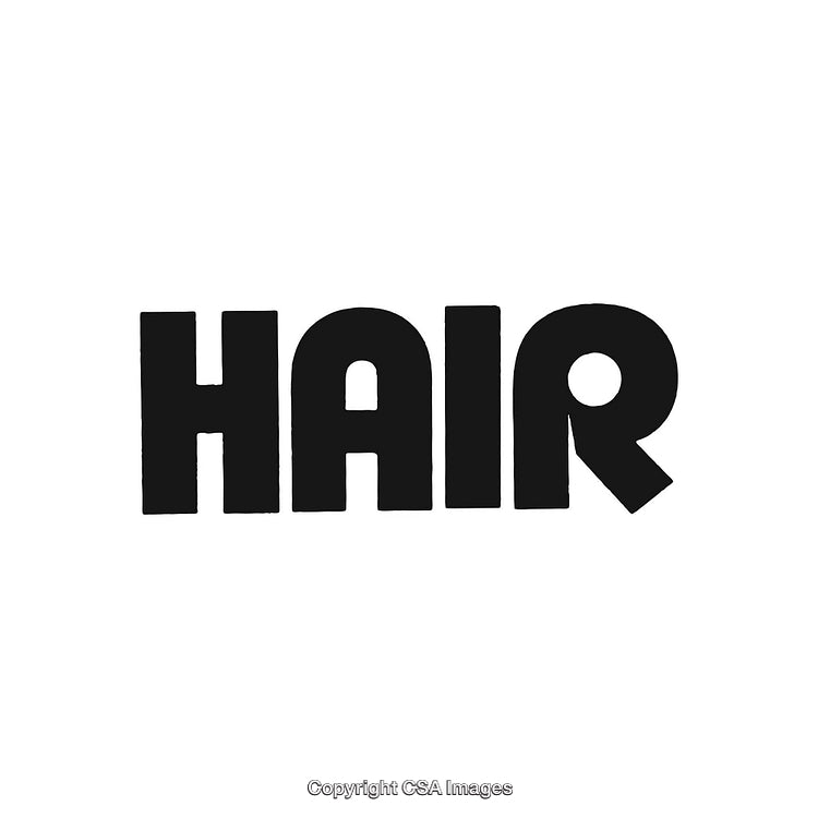 Bold Typeface Design Highlighting the Word 'Hair' in Black Color