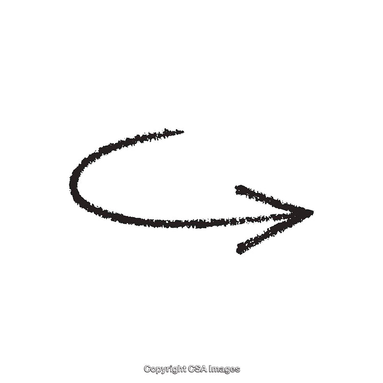 Curved Hand-Drawn Black Arrow Symbol on a White Background
