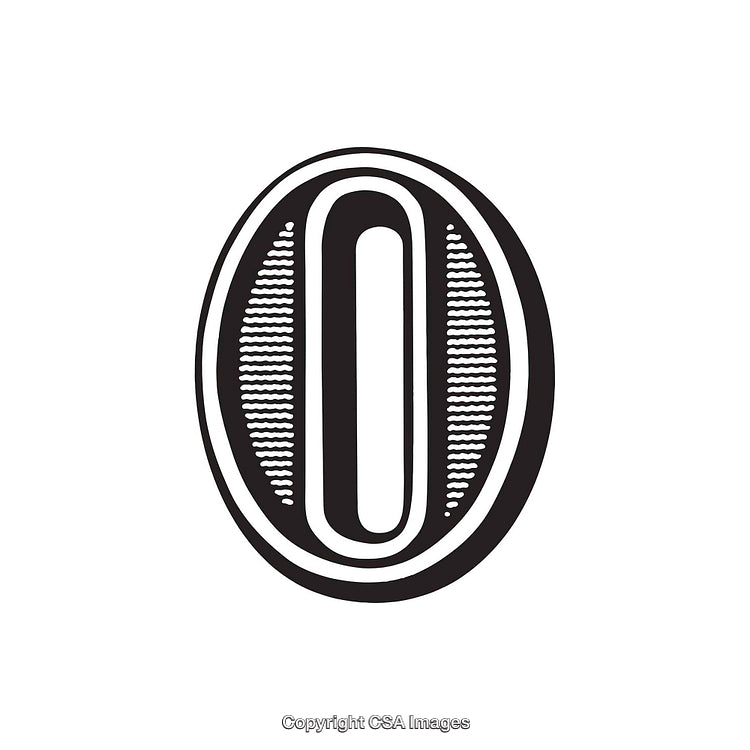 Stylized Black Letter O on White Background