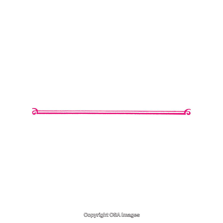 Minimalistic Pink Decorative Line with Swirls on White Background
