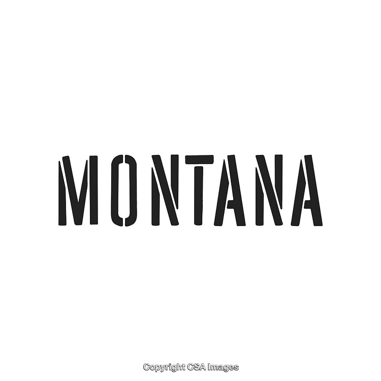 Bold Typography Displaying the Word 'Montana' in Black on White Background