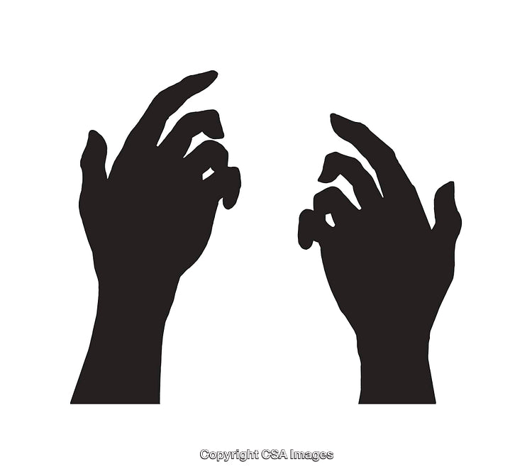 Black and White Silhouettes of Hands Showing Artistic Gestures