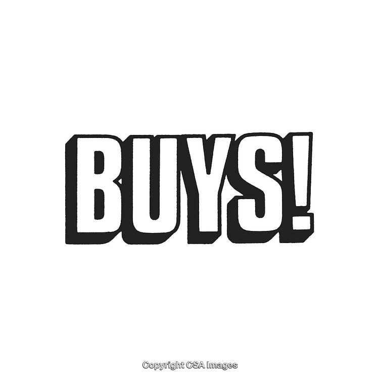 Bold Typography Display Illustrating the Word Buys in a Simple Layout