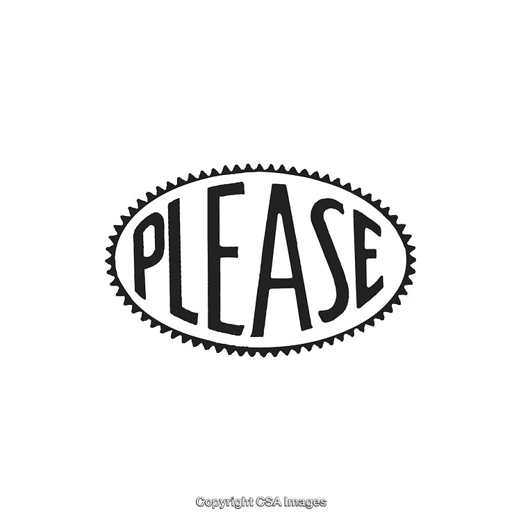 Black And White Word Art Featuring the Word Please in a Unique Font