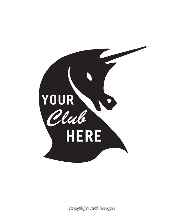 Customizable Unicorn Logo Template for Clubs and Organizations in Black and White