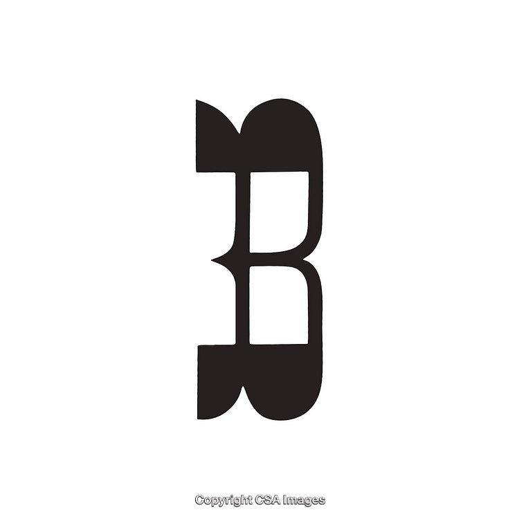 Stylized Black Letter B in Minimalist Design on White Background