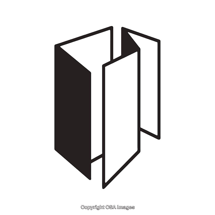 Abstract Black and White Geometric Symbol with Folded Design Elements