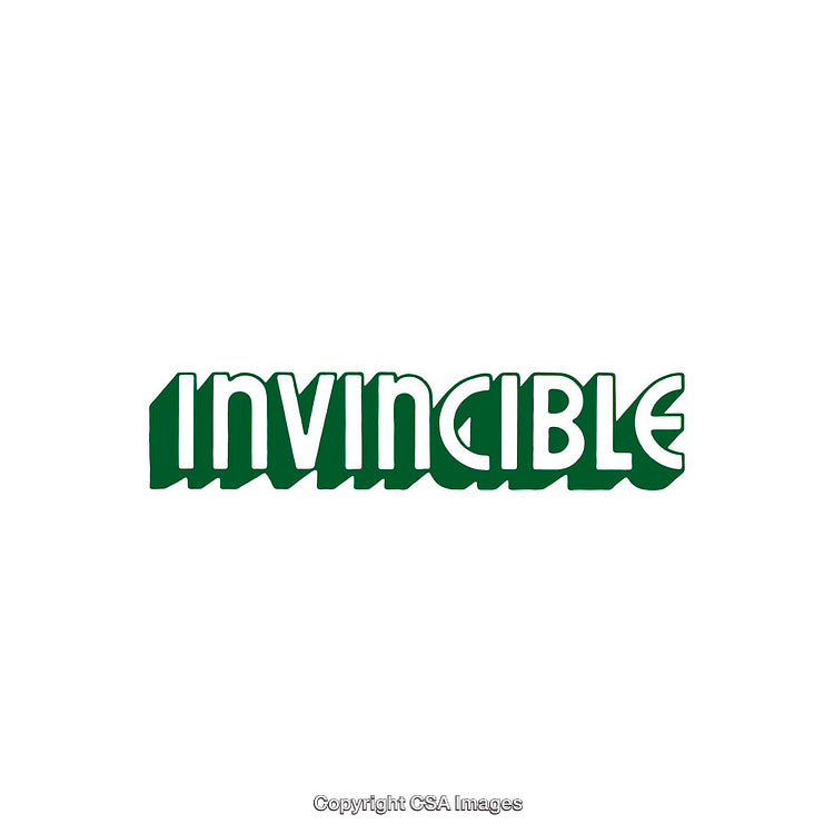 Green Invincible Text Artwork in Bold and Retro Design