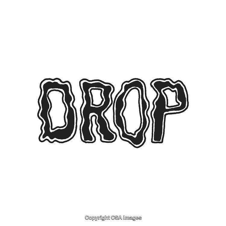 Artistic Black and White Typography Featuring the Word Drop in Abstract Style