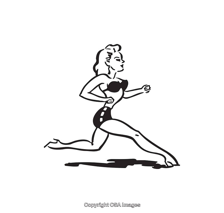 Retro Style Illustration of a Woman in Fitness Pose
