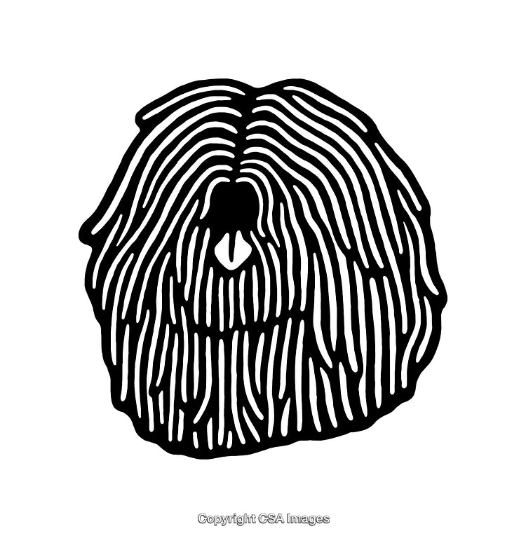 Black And White Line Art of Abstract Hairy Monster