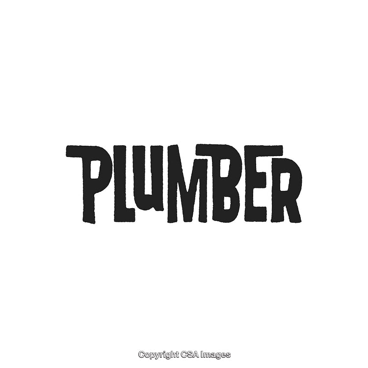 Hand-Drawn Black Text Logo "Plumber" with Minimalist Design