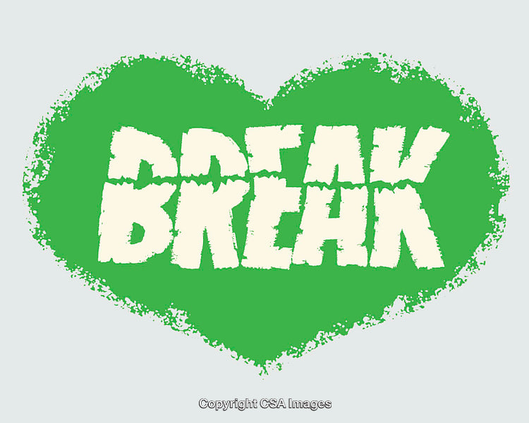 Abstract Green Heart Shape With Bold Text Design