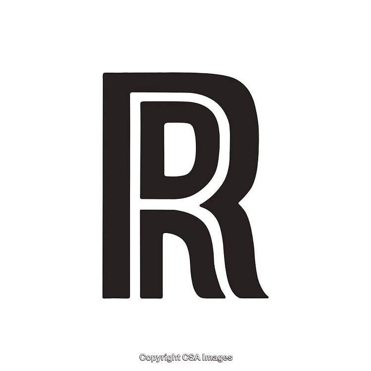 Bold Black Letter R on a White Background