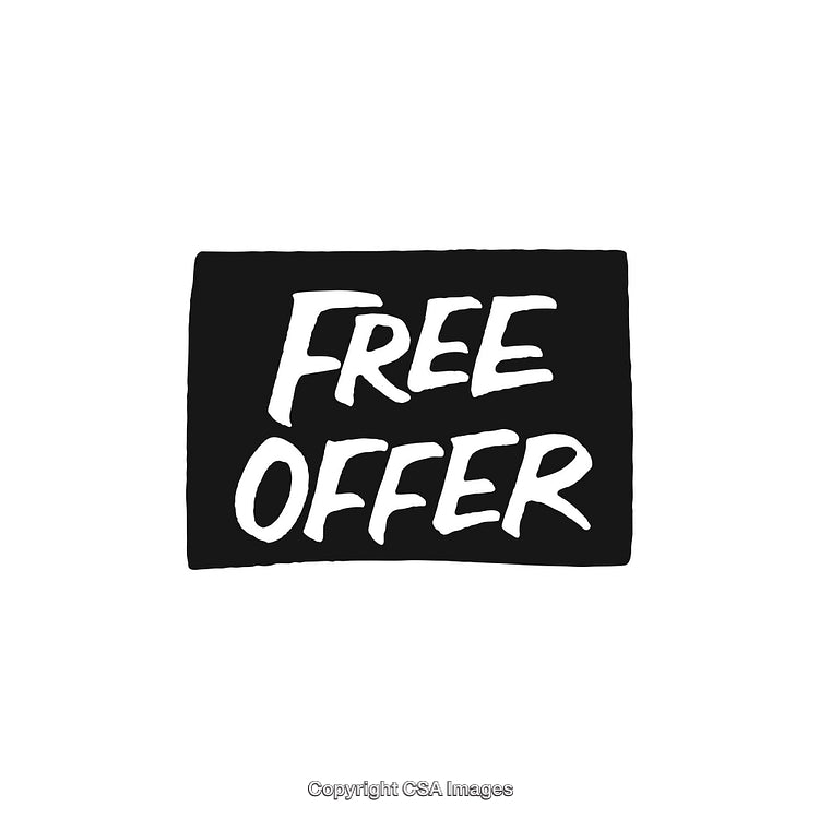 Bold Black and White Free Offer Promotional Illustration Design