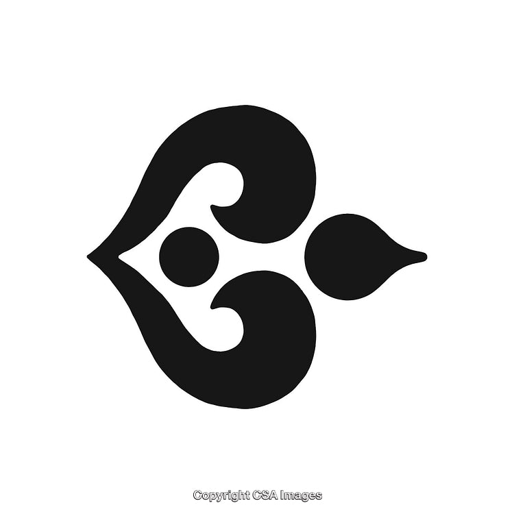 Elegant Ornamental Black and White Decorative Design Element