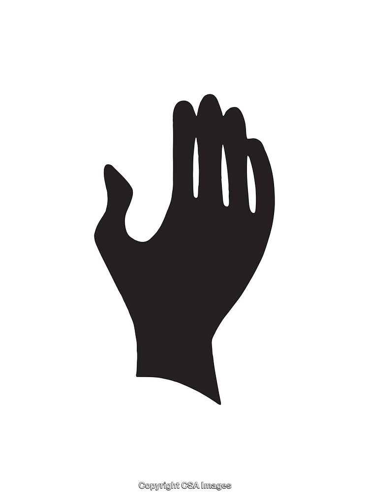 Black Silhouette of a Hand Representing Gesture or Communication Symbol