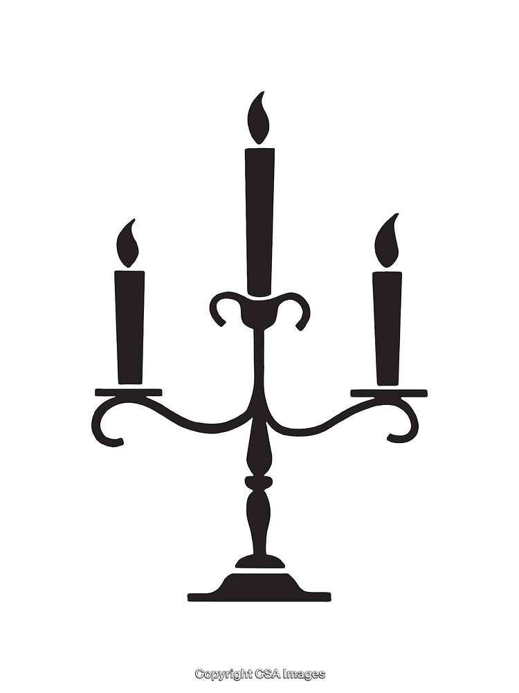 Elegant Candelabra Silhouette with Three Candle Holders