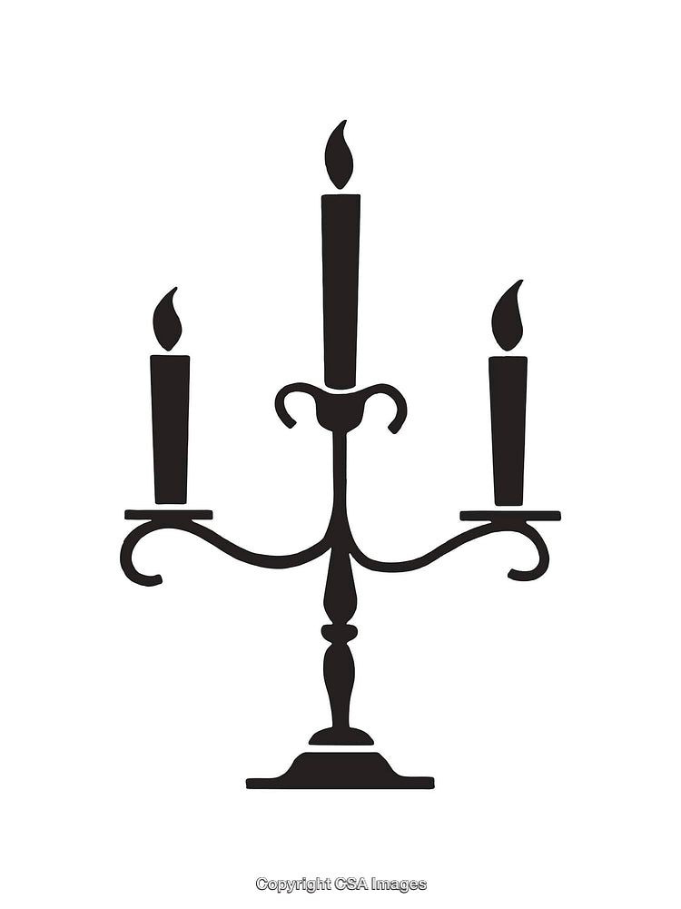 Elegant Candelabra Silhouette with Three Candle Holders