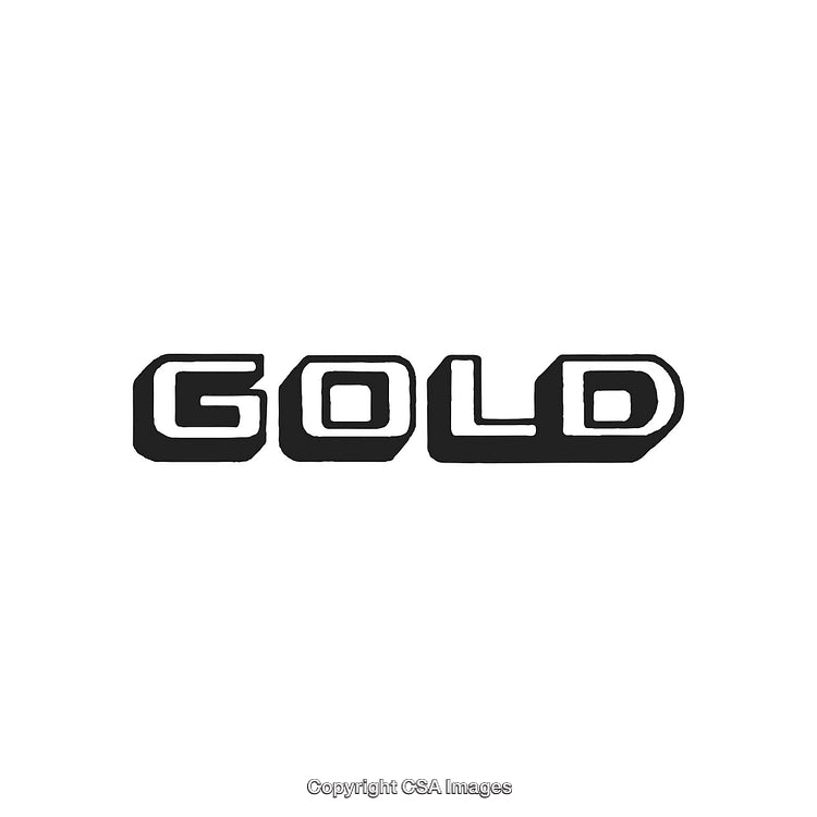 Stylized Logo Design Emphasizing the Bold Word 'Gold' in Black and White