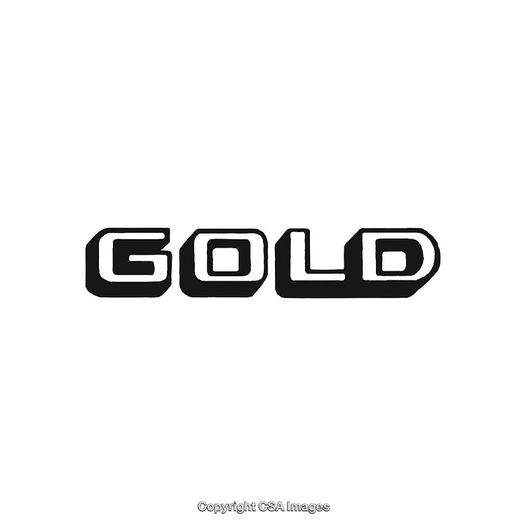 Stylized Logo Design Emphasizing the Bold Word 'Gold' in Black and White