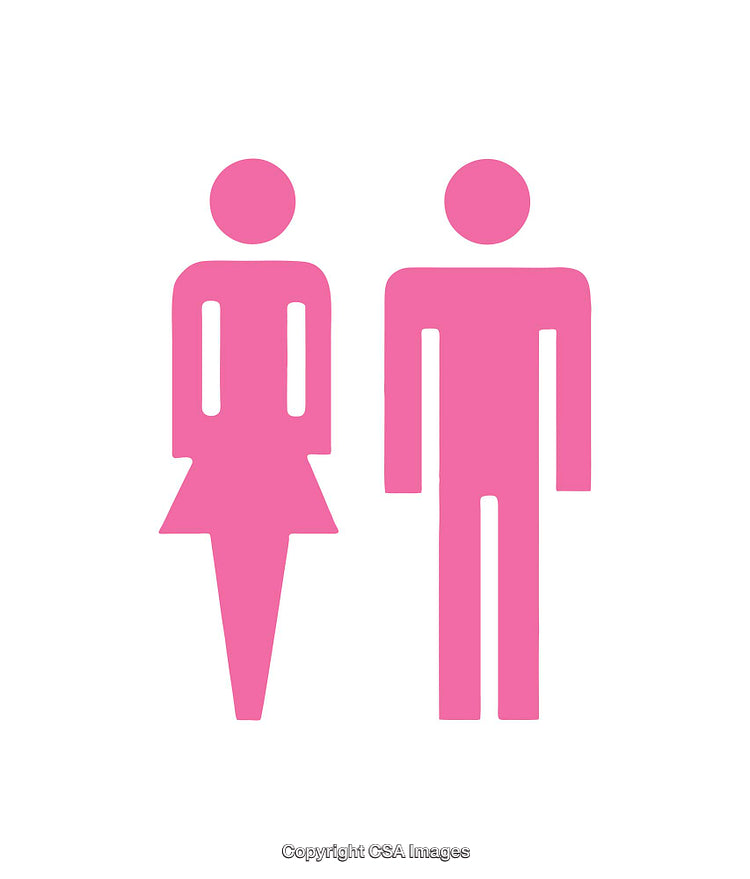 Minimalist Pink Gender Icons for Male and Female Representation