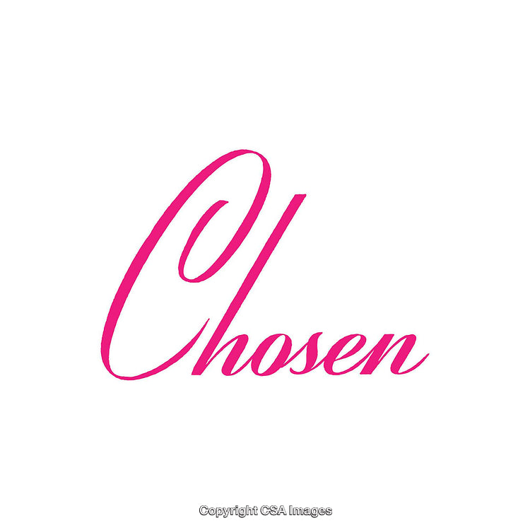 Elegant Typography Featuring the Word Chosen in Vibrant Pink Hue