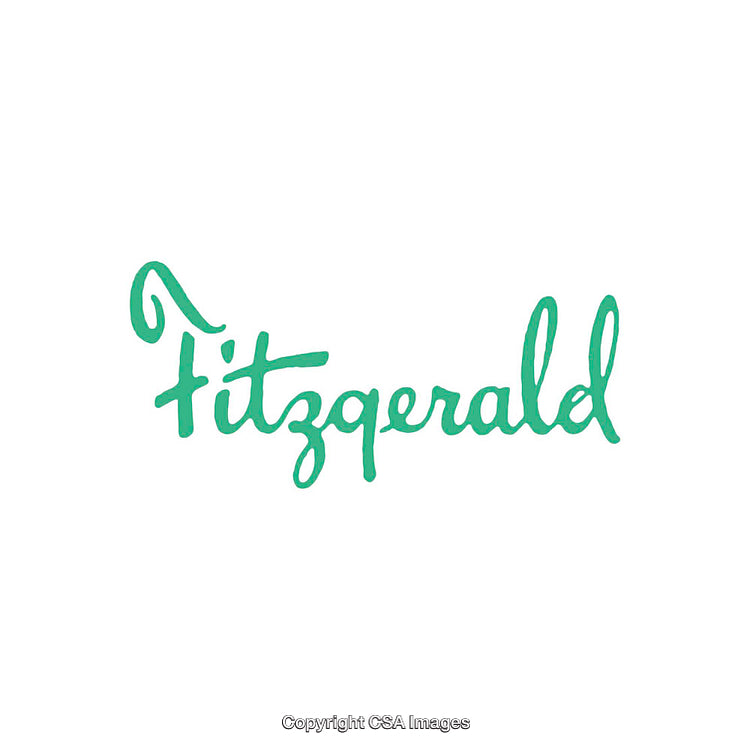 Creative Green Calligraphy of the Word 'Fitzgerald' on White Background