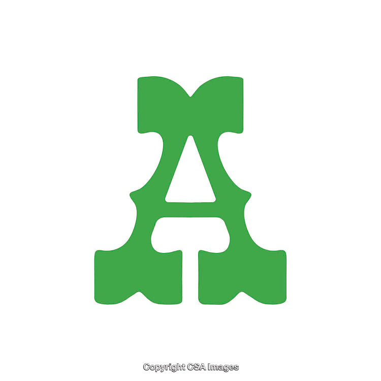 Green Stylized Letter A on White Background for Design Use