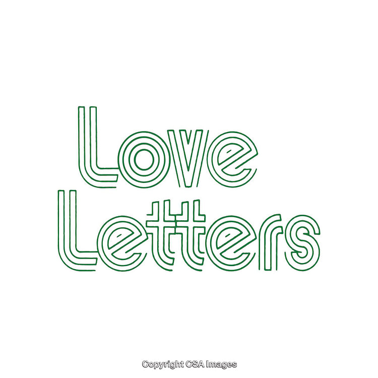 Artistic Minimalist Design Featuring the Text 'Love Letters' in Green