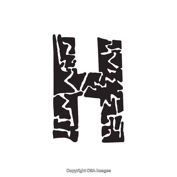 Creative Black Artistic Letter H Design on White Background