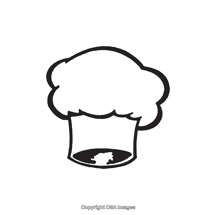Black And White Chef Hat Logo With Whimsical Design Elements