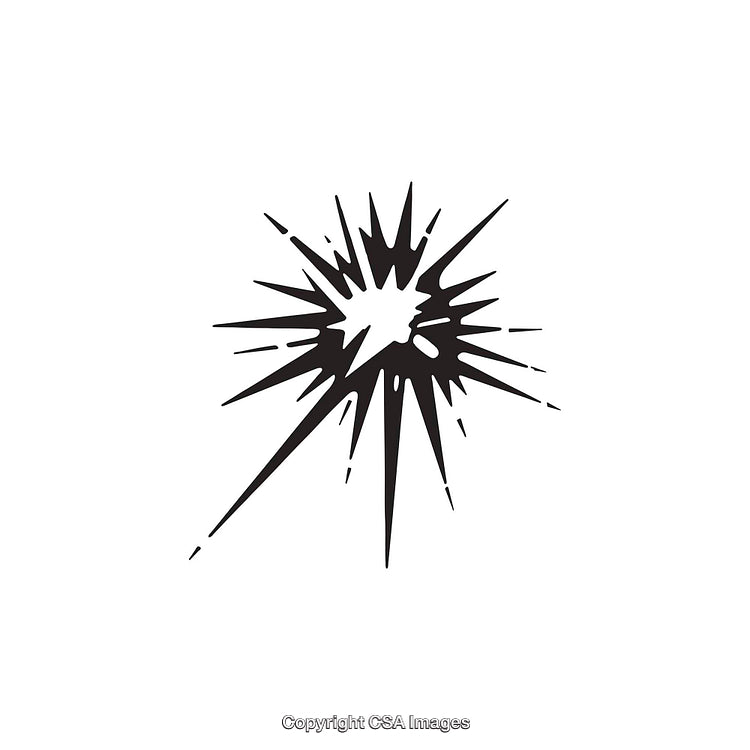 Abstract Black and White Starburst Graphic with Dynamic Burst Design