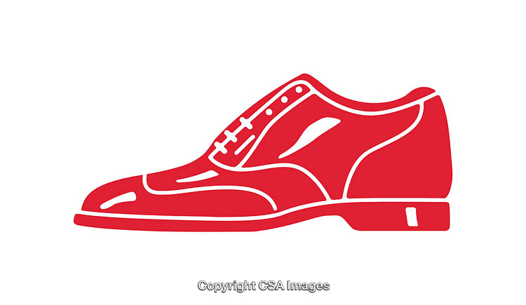 Red Dress Shoe Vector Illustration on White Background