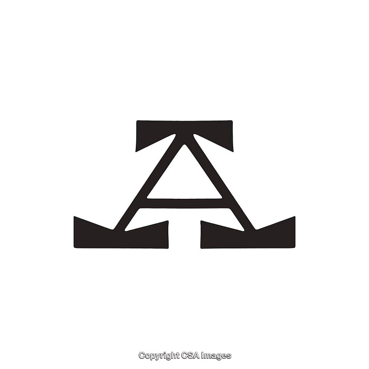 Stylized Monochrome Design Featuring the Letter A with Unique Angled Elements