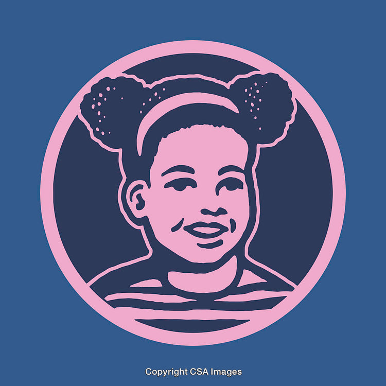 Stylized Portrait of a Smiling Girl in Modern Illustrated Design