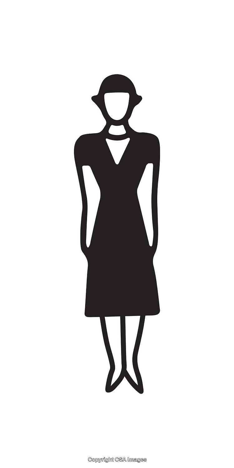 Minimalistic Black and White Icon of a Female Figure
