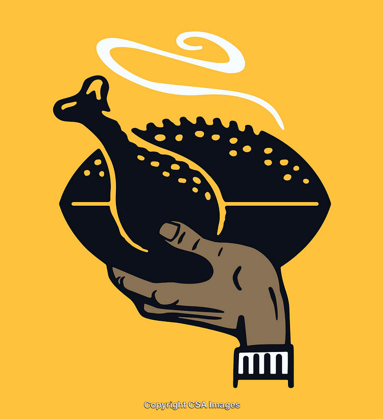 Stylized Illustration of Hand Holding Food with Smell Lines and Vibrant Colors